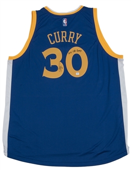 Stephen Curry Signed and Inscribed Warriors Jersey (Player COA)